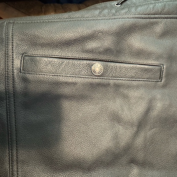 Harley Davidson Black Leather Vest - Picture 8 of 14